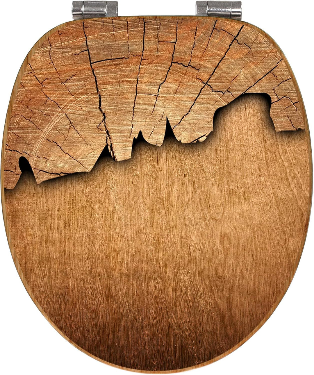 banjado Design WC Sitz Bambus Absenkautomatik 45,8x37,5cm - Toilettendeckel mit Absenkautomatik Holz