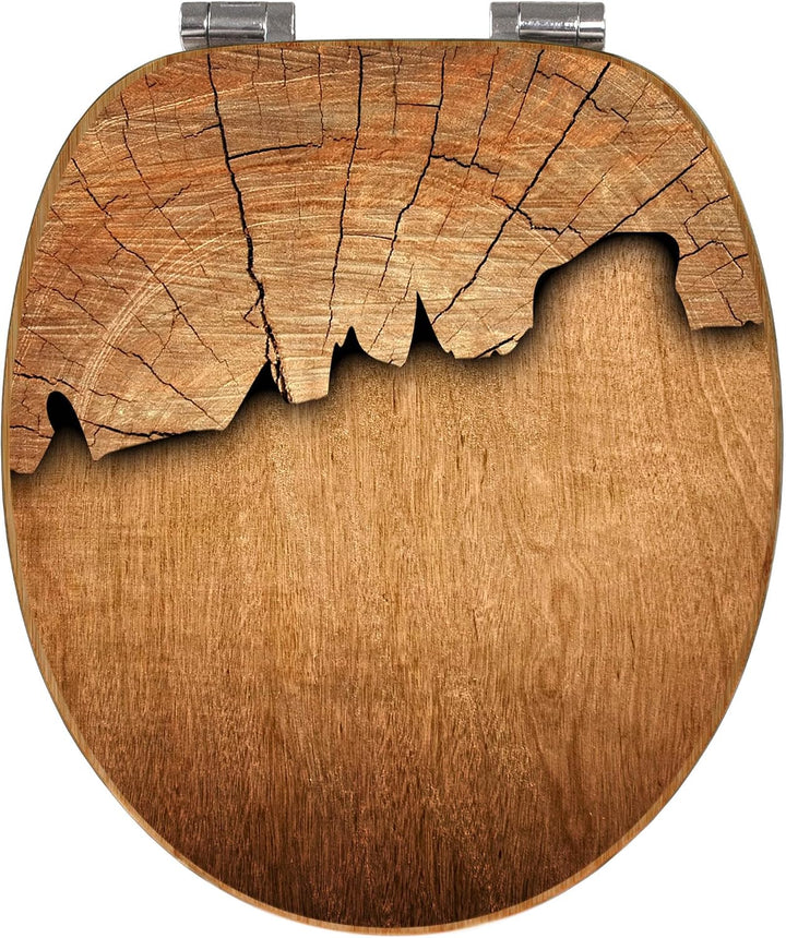banjado Design WC Sitz Bambus Absenkautomatik 45,8x37,5cm - Toilettendeckel mit Absenkautomatik Holz