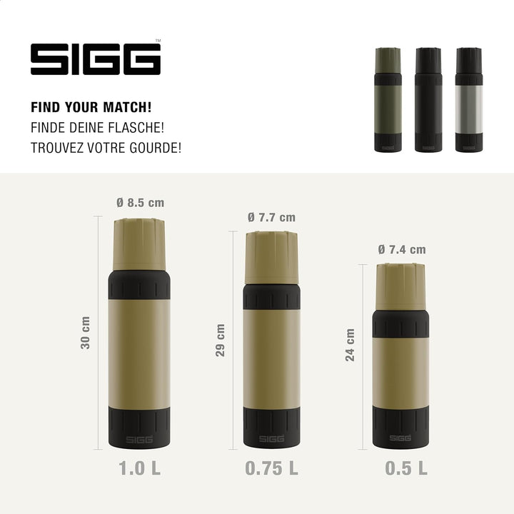 SIGG – Isolierte Trinkflasche – Thermosflasche Alpine Star Caramel Sand, mit Becher – 27 St. Heiss,
