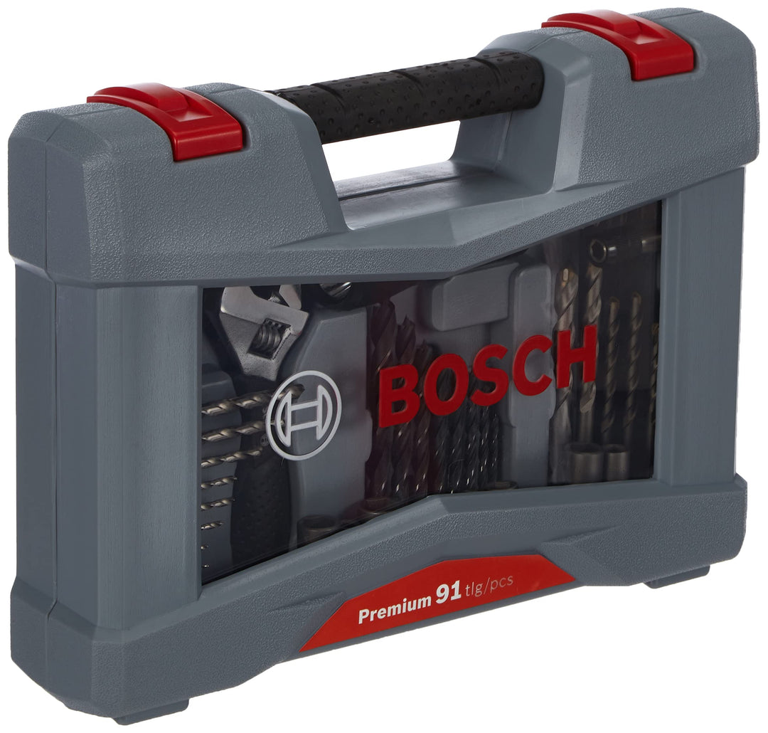Bosch Professional 91tlg. Bits und Bohrer Premium X-Line Set (Betonbohrer, Fliesenbohrer, Universalh