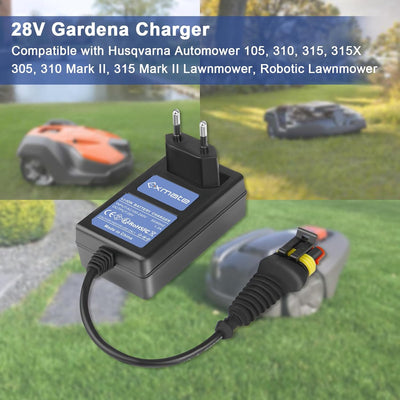 Exmate 28 V 1,3A Adapter Ladegerät Netzteil kompatibel mit Husqvarna Automower 105 305 310 315X 405X