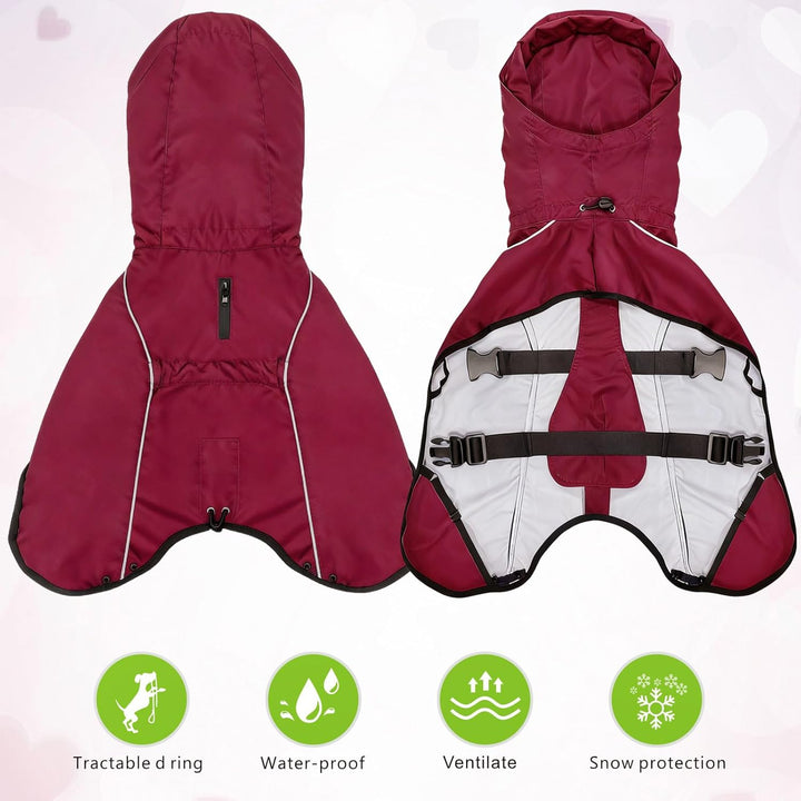 Mosucoirl Hund Regenmantel Jacke Reflektierende Verstellbare Kapuze Haustier Poncho Regenmantel mit