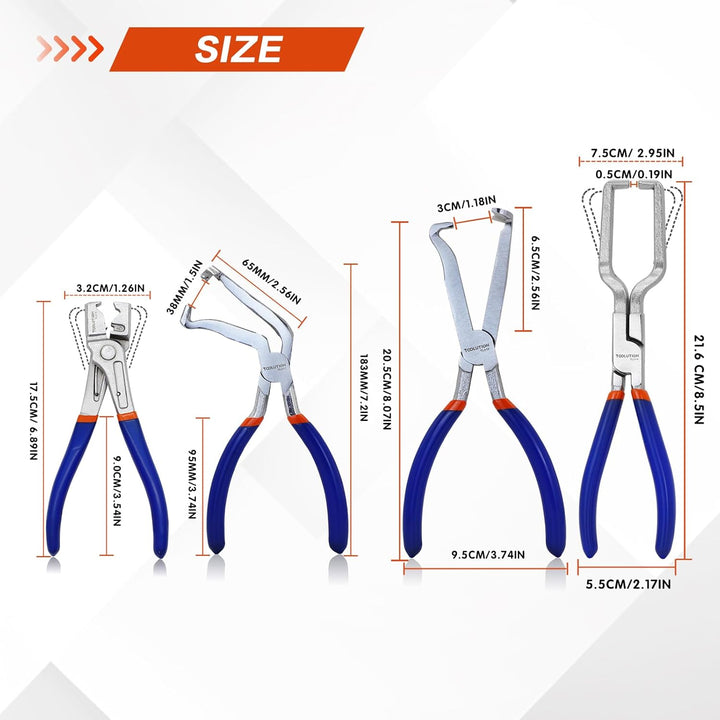Electrical Disconnect Pliers Kit 4 Piece Set – Auto Electrical Connector Pliers Fuel Line Disconnect