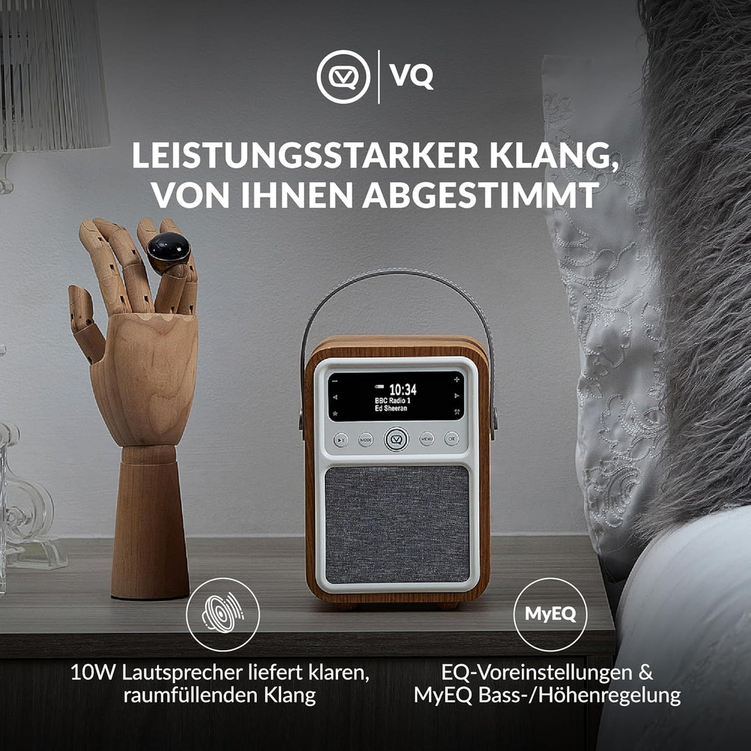 VQ VQ-MONTY-WT Monty Radio w/Bluetooth Wahlnuss