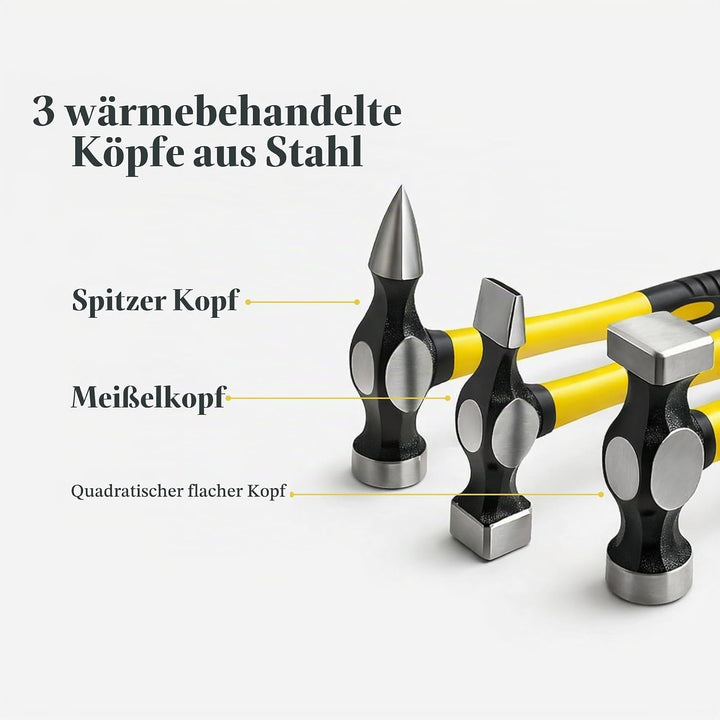 TOPWAY Karosserie-Ausbeul-Satz 7-tlg, Reparaturset für Karosserie, Hammer und Puppen-Set Professiona