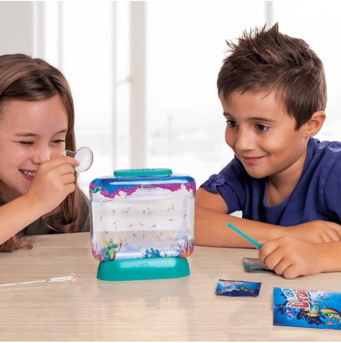 Aqua Dragons schlüpfen und wachsen lebende Wassertiere, Unterwasserwelt-Lernspielzeug-Set, 400-ml-Ta