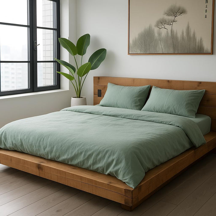 VelvetHome Deluxe Bettwäsche 155x220 Baumwolle Bettbezug 155x220 cm mit Kissenbezug 80x80 cm Hohe Qu