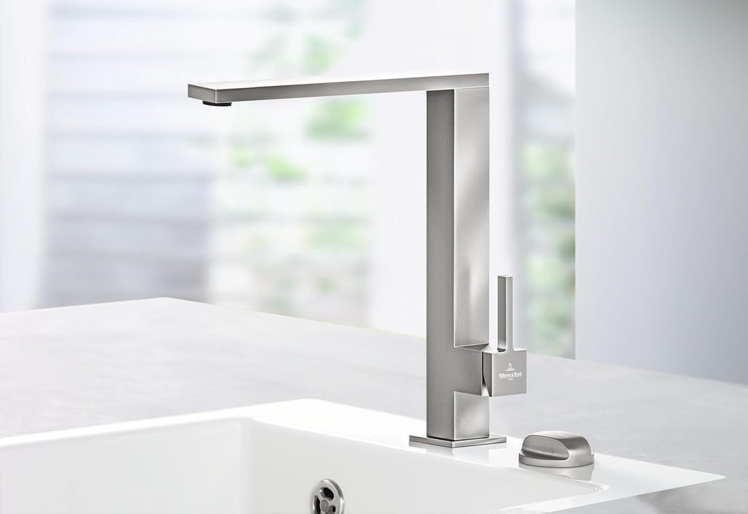 Villeroy & Boch Finera Square | Hochdruck | Einhand-Küchenarmatur | Edelstahl massiv | 927100LC Squa