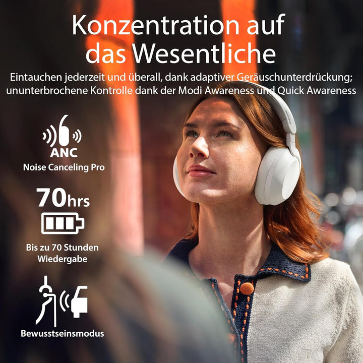 Philips TAH8000EBK/00 kabellose ohraufliegende Bluetooth-Kopfhörer – Geräuschunterdrückung, 70 Stund