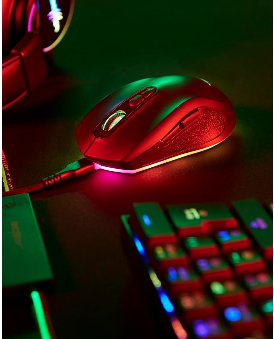uRage Gaming-Maus Reaper 340, kabelgebundene Maus mit 7 programmierbaren Tasten, bis zu 8000 DPI, su