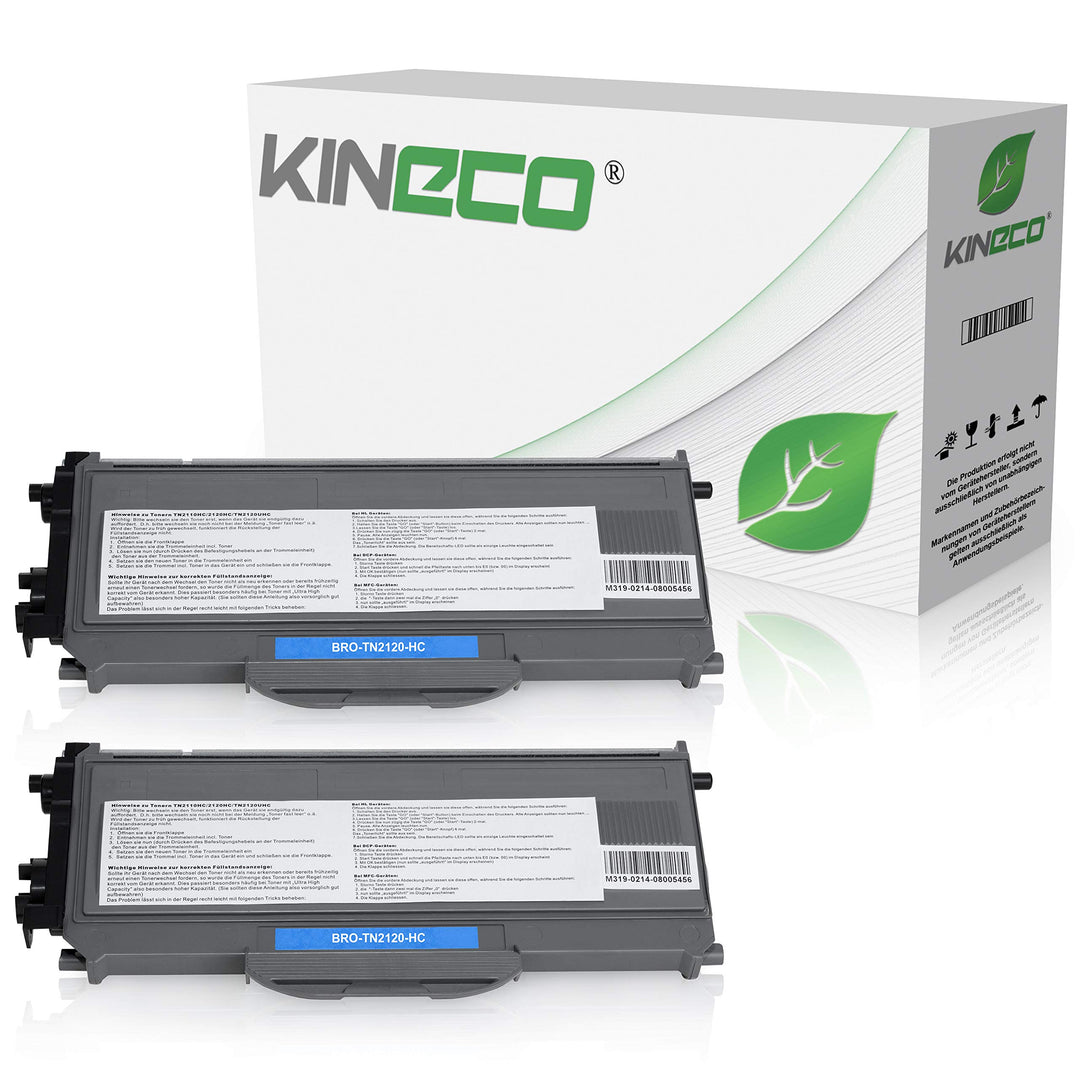 Kineco 2 Toner kompatibel für Brother TN-2120 TN2120 für Brother HL-2140, HL-2150N, HL-2170W, DCP-70
