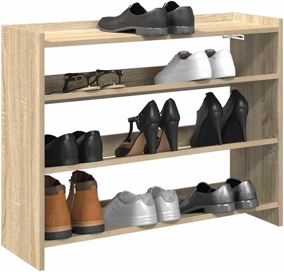 vidaXL Schuhregal Sonoma-Eiche 80x25x62 cm Holzwerkstoff, Schuhschrank, Schuhaufbewahrung, Schuhe Or