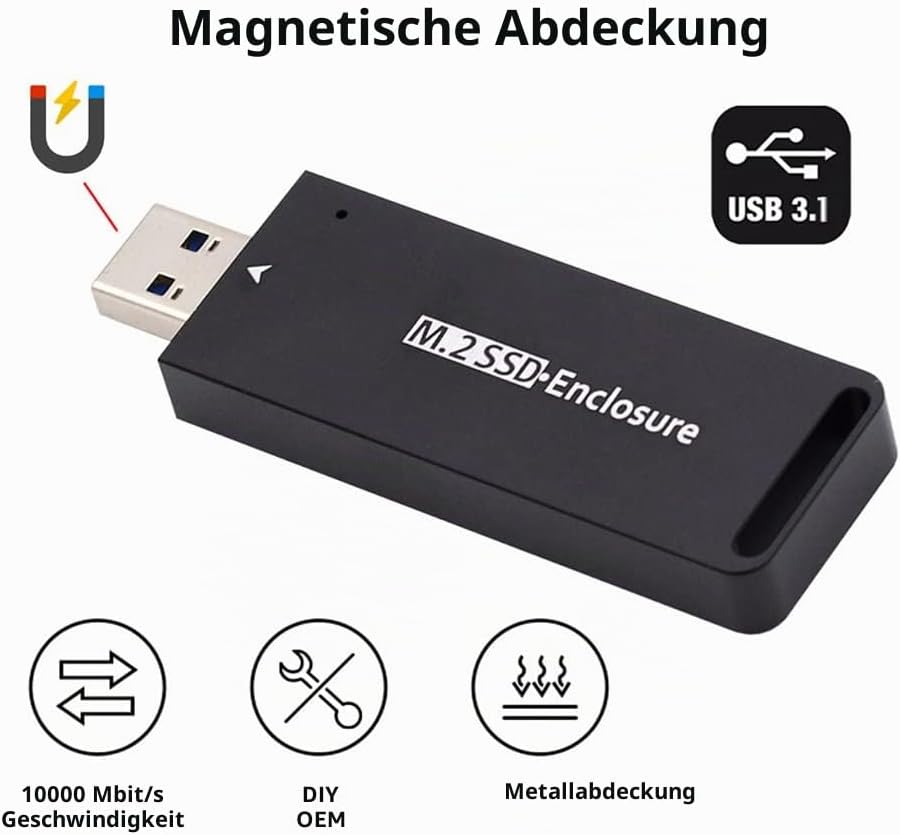 Cablecc USB 3.0 bis 2230 2242 M.2 NVMe M-Key NGFF Sata SSD externe PCBA-Falladapter RTL9210B Chipsat
