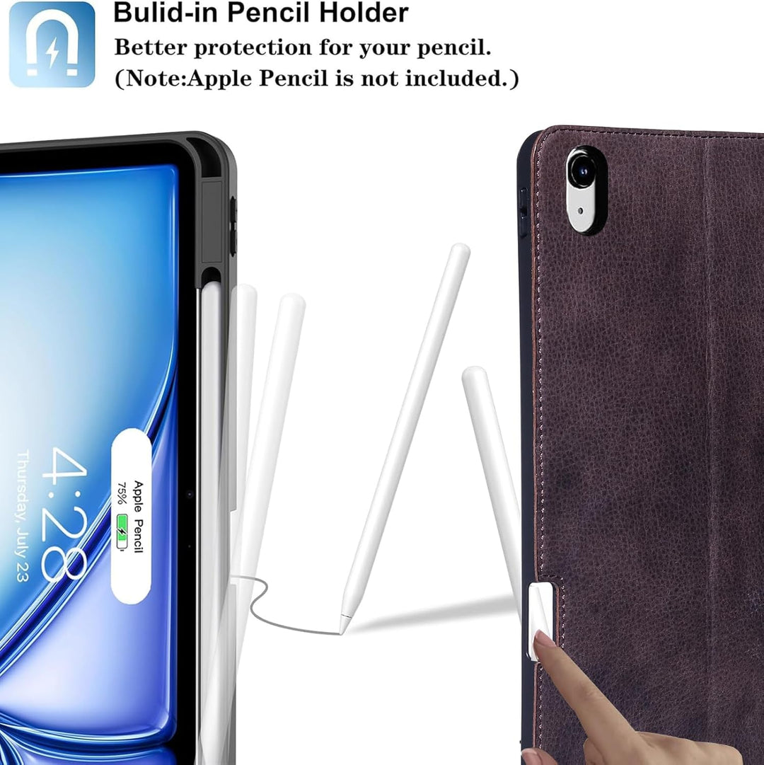 Gexmil Hülle für iPad Pro 12,9 Zoll 6./5./4./3. Generation 2022/2021/2020/2018 Echt Leder Hülle mit