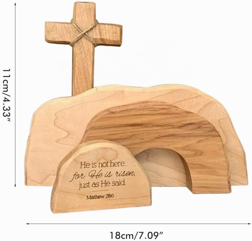 Ostern Auferstehung Szene Ornamente Jesus Krippe Dekorationen Osterszene hölzerndeko Tischdeko Set R