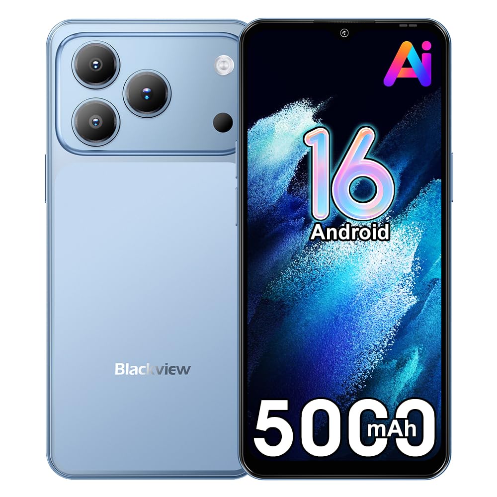 Blackview Wave 7C Handy Ohne Vertrag, Android 16 Smartphone, 16GB+64GB/1TB TF, 6.56" Gemini AI Smart