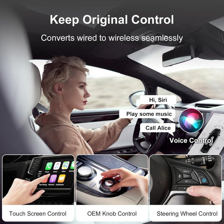 EZoneTronics 2-in-1 Carplay & Android Auto Wireless Adapter, Convert Wired to Wireless Carplay Adapt