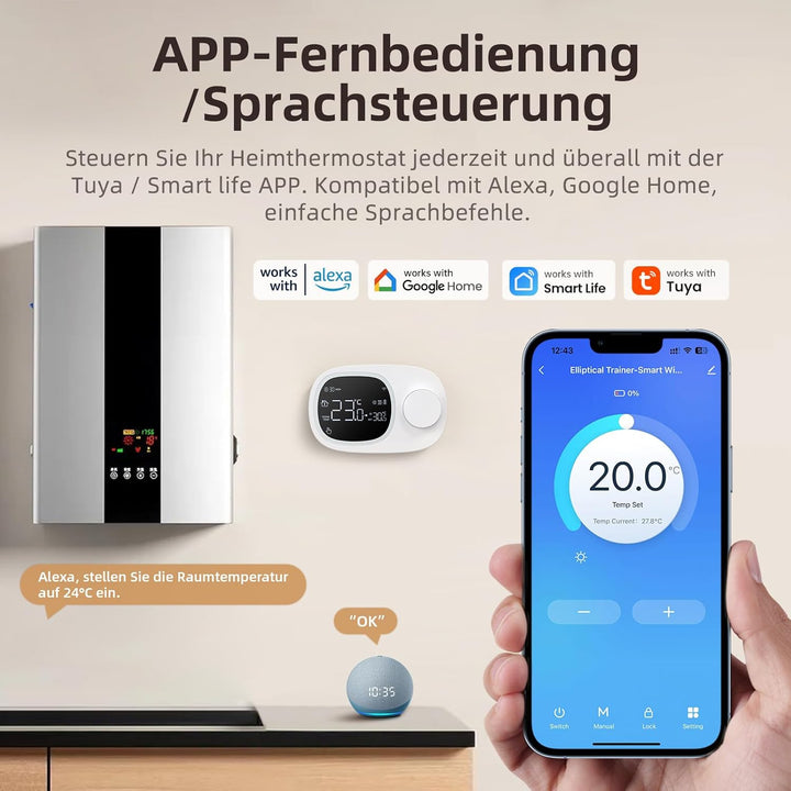 AVATTO Thermostat für Elektrische Fussbodenheizung Smart WiFi Thermostat Programmierbar Raumthermost
