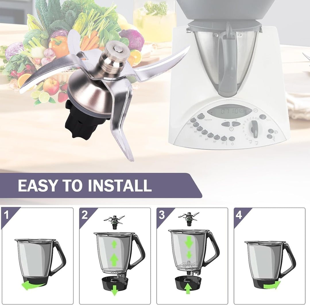 TM31 Mixmesser für Vorwerk Thermomix Bimby TM31 Küchenmaschine, Ersatz Messer aus Edelstahl mit Dich