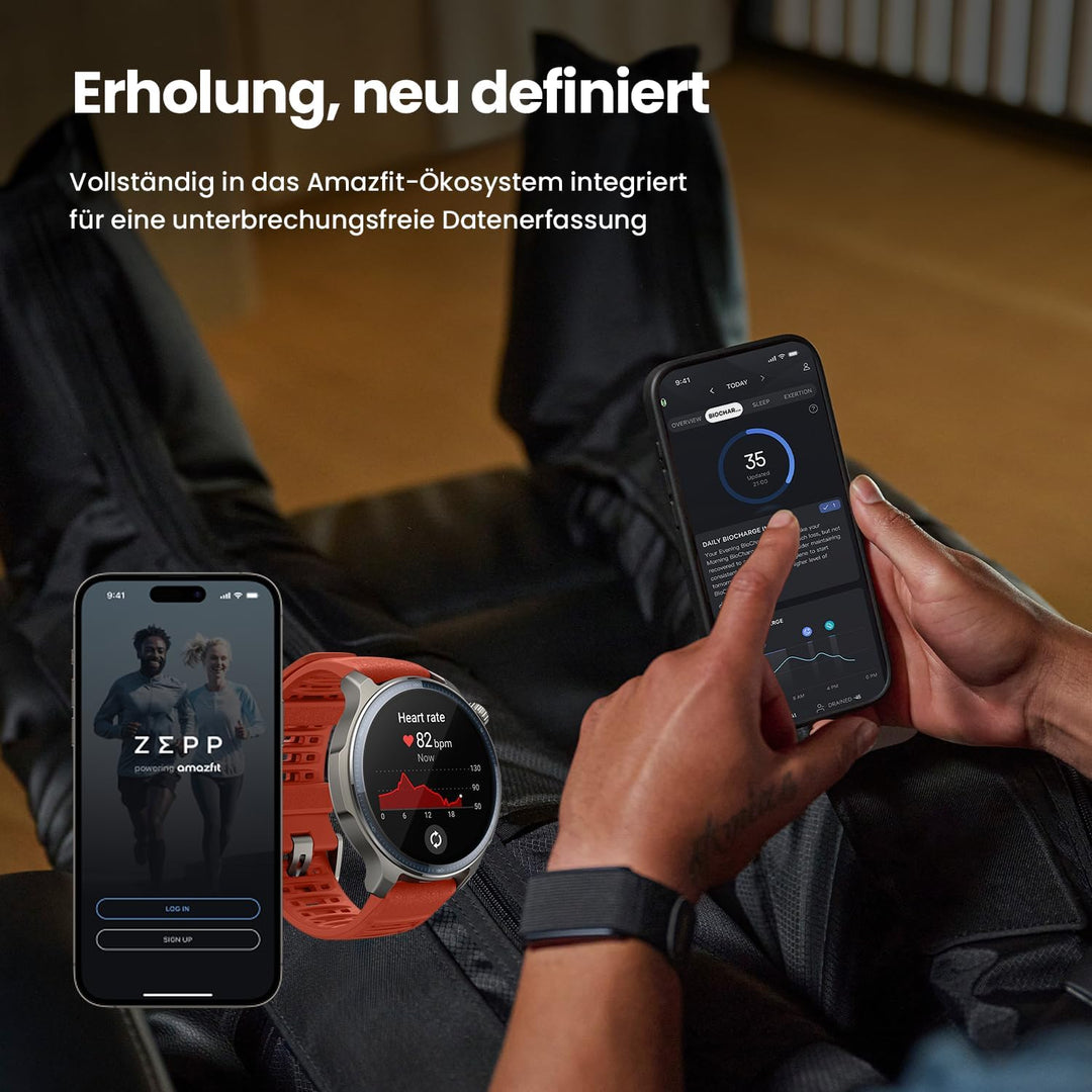 Amazfit Helio Strap Smart Band Fitness-Tracker, 24/7 Aktivitäts und Schlaftracker mit Herzfrequenz,