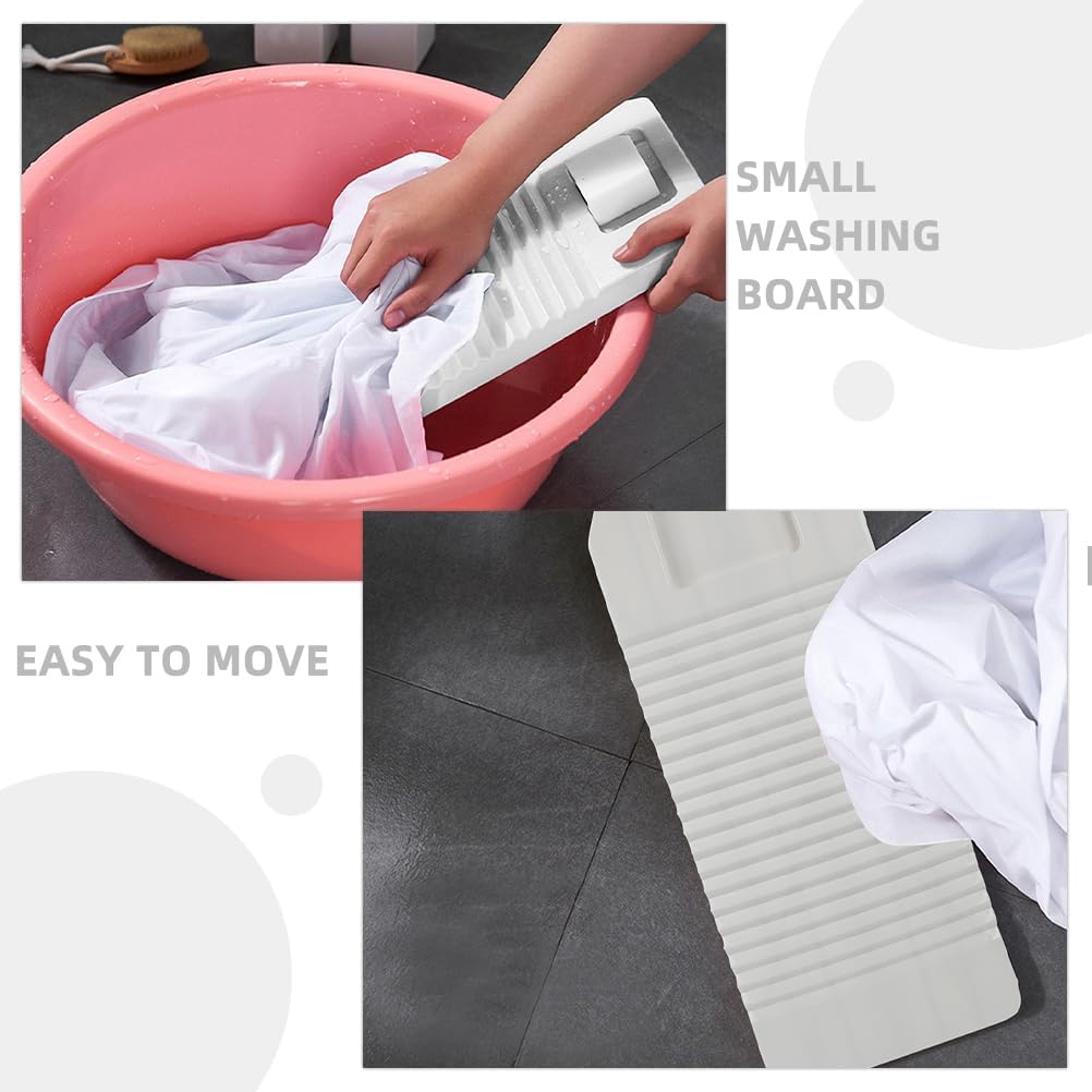 Amosfun Waschbrett FüR WäSche Aus Kunststoff Gross 20 5 X 7 5 Zoll Weiss Tragbar FüR Zuhause Camping
