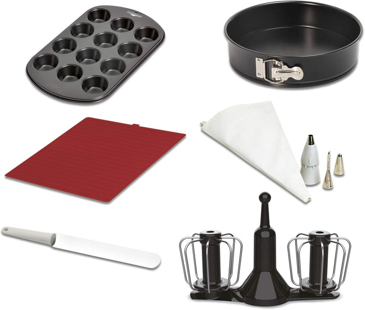 Moulinex XF389010 SEBAX Backset für Küchenmaschine Companion, Edelstahl, 24 Centimeters, Schwarz