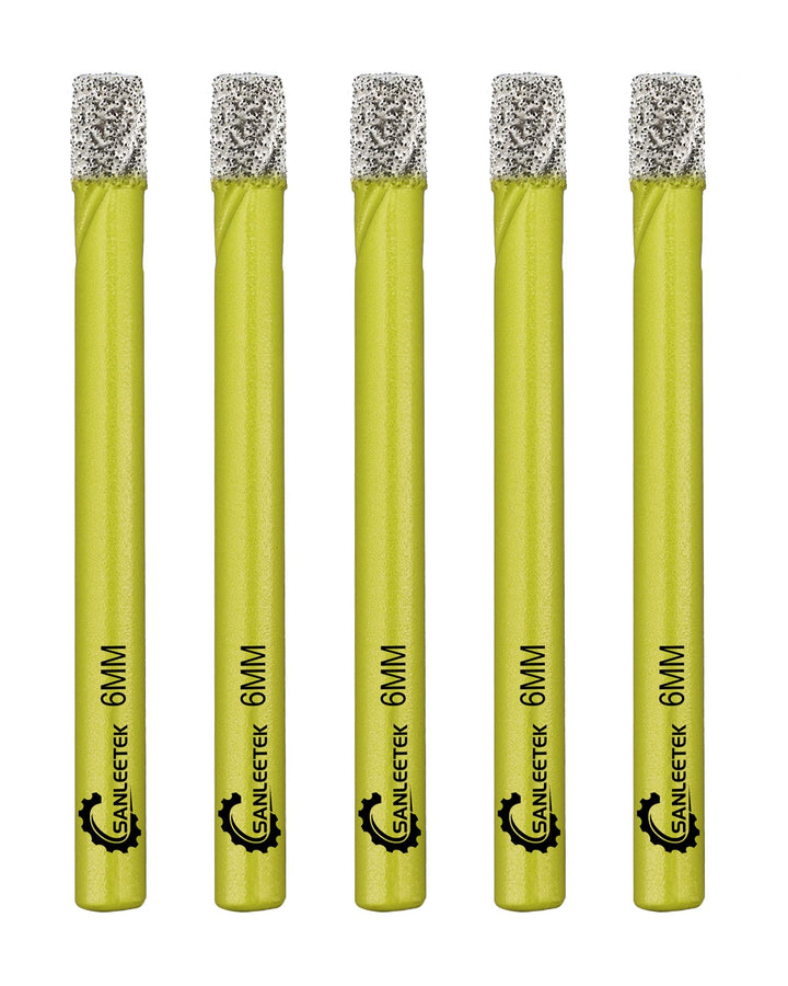 Trocken Diamant Bohrkrone 5 Stücke 6mm Fliesenbohrer mit Rundschaft für Marmor Granit Keramik Porzel