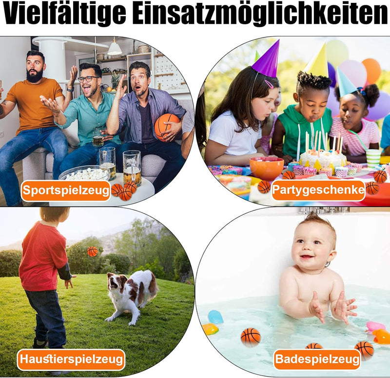 Cptoion Mini-Basketball-Stressbälle, 30 Stück Mini Basketball für Kinder, 4 cm Sportbälle Basketball
