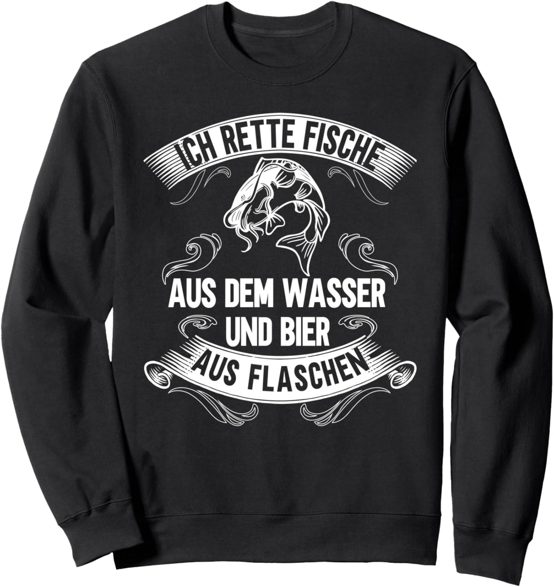 Ich rette Fische aus dem Wasser Hecht Mann Carp Fishing Sweatshirt