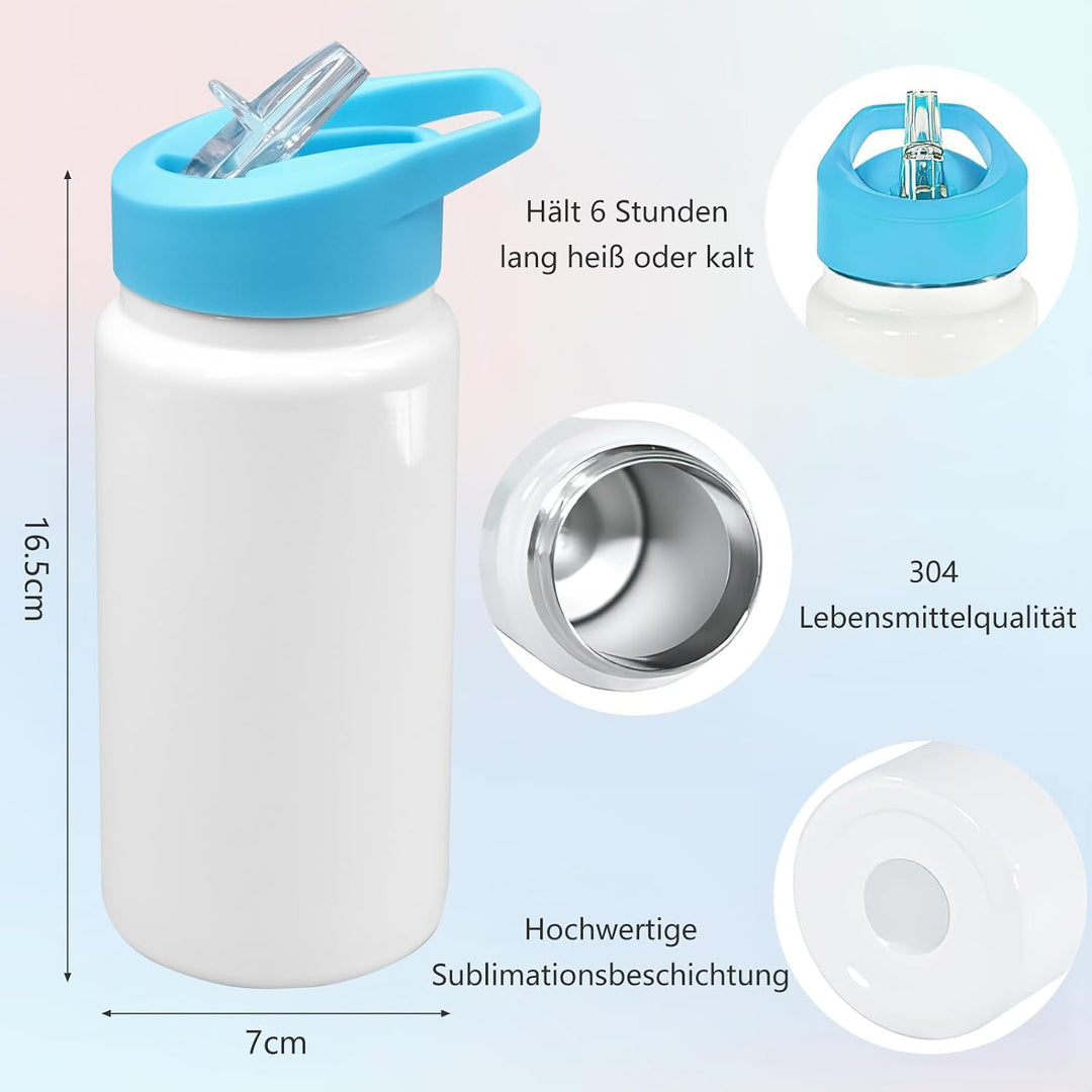 6 Stück Sublimation Becher 420ml – Edelstahl Thermobecher Weiss, Doppelt Vakuum Isolierte Skinny Tum