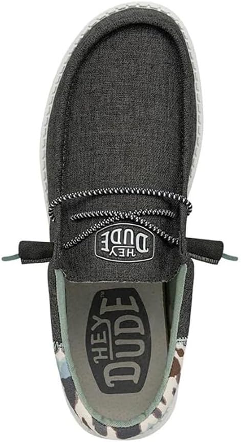 Hey Dude Herren Wally Slub Canvas Moc Toe Shoes 41 EU Grau, 41 EU Grau