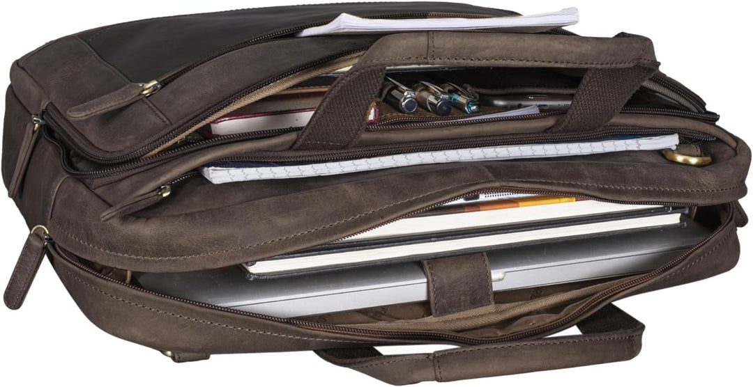 STILORD 'Antoine' Leder Arbeitstasche Gross Businesstasche Aktentasche Lehrertasche Umhängetasche fü