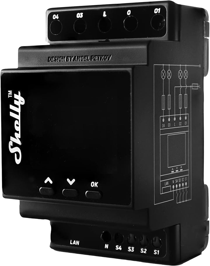 Shelly Pro 4PM V2 Automatisch - Smart Wifi LAN Bluetooth 4 Kanäle, DIN-Schiene, professionell…