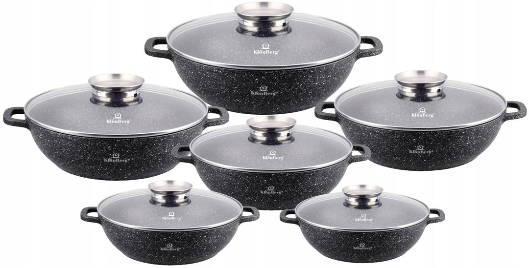 12tlg Topfset 1,7/2/2,6/3,3/3,9/4,8L antihaftbeschichtet, MIT DECKEL, Induktion, Induktion Topf-set