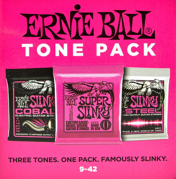 Ernie Ball Super Slinky E-Gitarre Ton-Pack, Stärke 9-42 Super (9–42), Super (9–42)