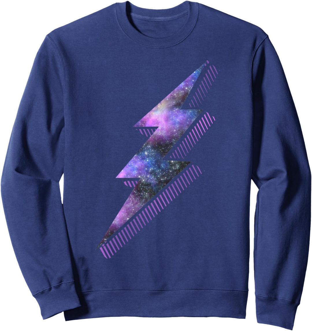 Purple Galaxy Lightning Bolt Hipster Sweatshirt