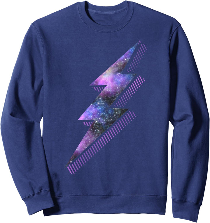 Purple Galaxy Lightning Bolt Hipster Sweatshirt