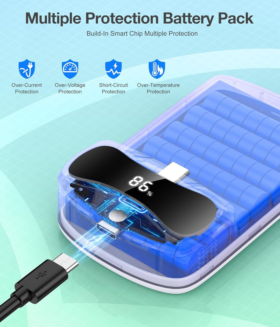 10000mAh Akku Direktsteckbatterie Headstrap Kompatibel mit Quest 3/3S/2,Kein Druck auf das Gesicht,