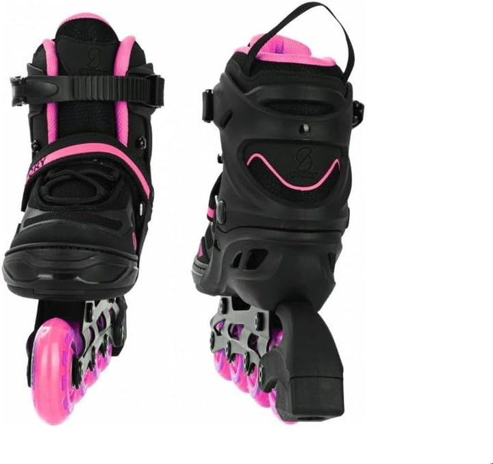 Story Fusion verstellbare Inline-Rollschuhe, rosa, leichte Aluminiumkonstruktion, atmungsaktives Mes