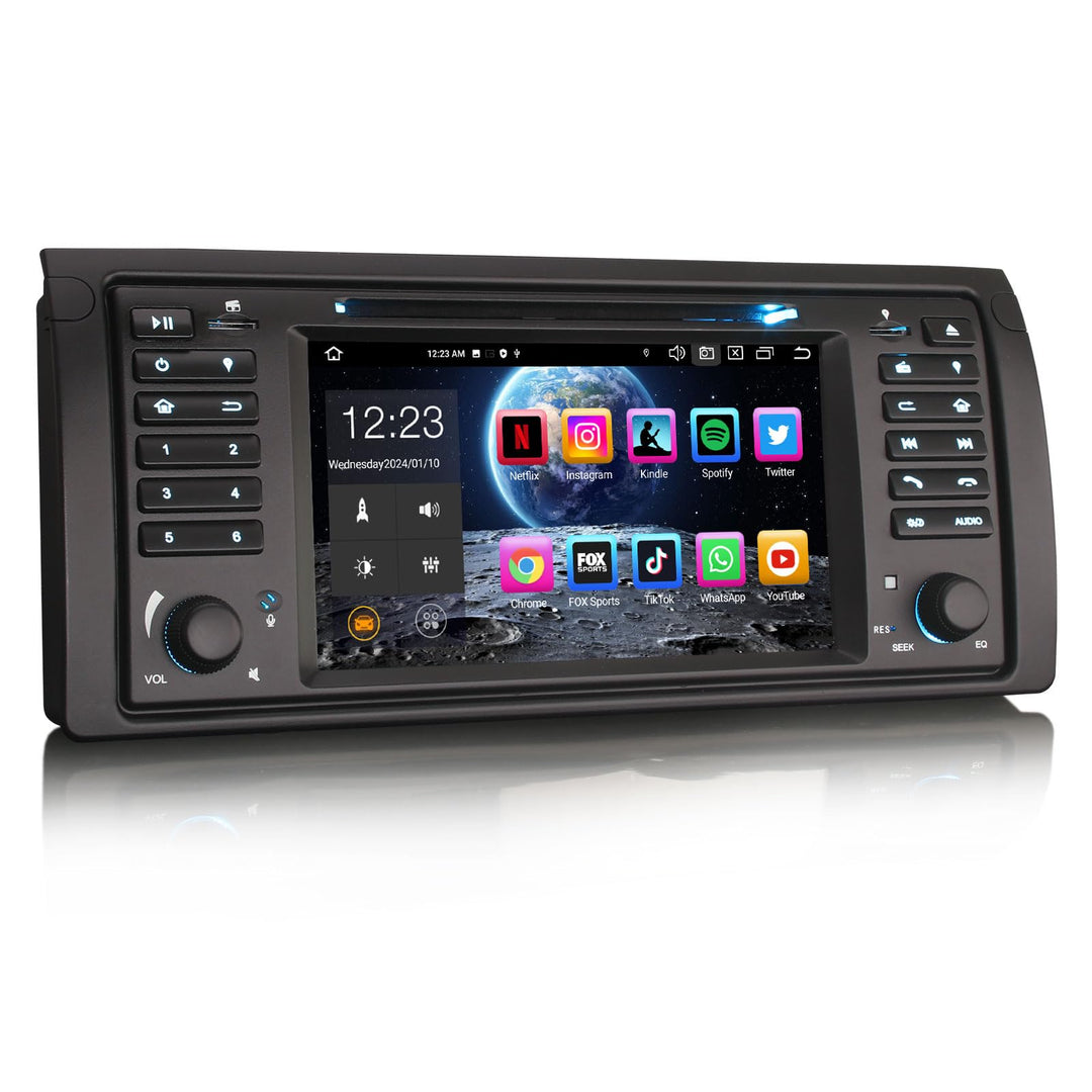 Erisin 7 Zoll Android 12 8-Kern 4GB RAM+ 64GB ROM Autoradio Mit GPS Navi für BMW 5 Serie E39 X5 M5 E