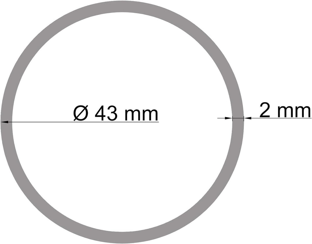 TIBU Aluminium Rundrohr Ø 43 x 2 mm Holz - Eiche (hell) Holzdekor Länge: 700 mm / 70 cm / 0,7 m 700