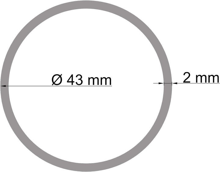 TIBU Aluminium Rundrohr Ø 43 x 2 mm Holz - Eiche (hell) Holzdekor Länge: 700 mm / 70 cm / 0,7 m 700