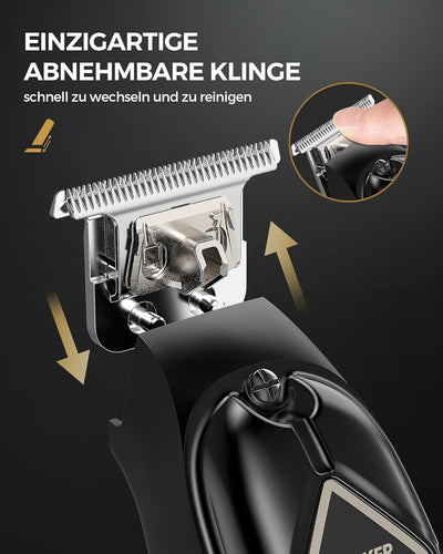 GLAKER Haarschneidemaschine für Herren + Haarschneider Kit, Akku-Friseur Professionelles Haarschneid