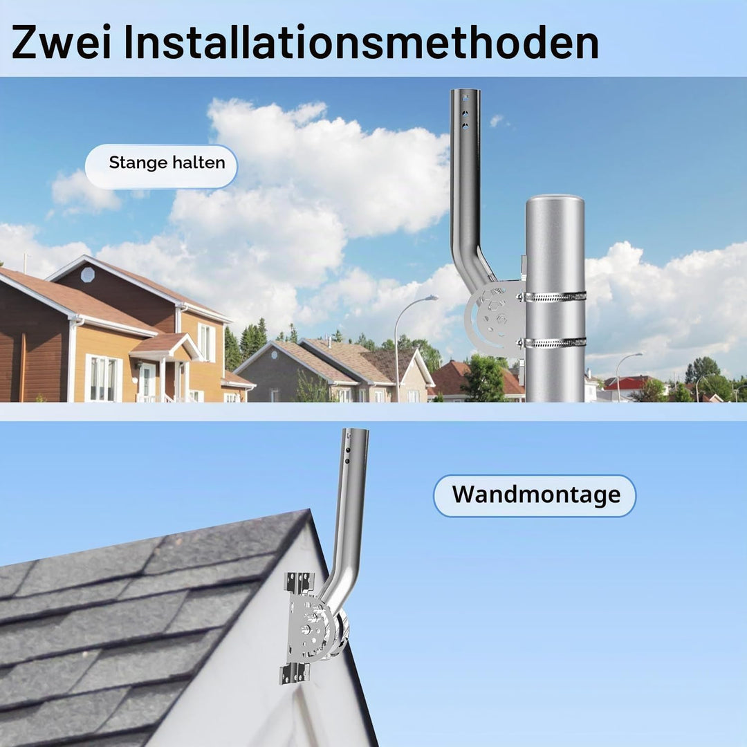 Antennenmast mit verstärktem Stift, J-Stab aus massivem Edelstahl, rostfrei (3,5 cm x 30 cm), kompat