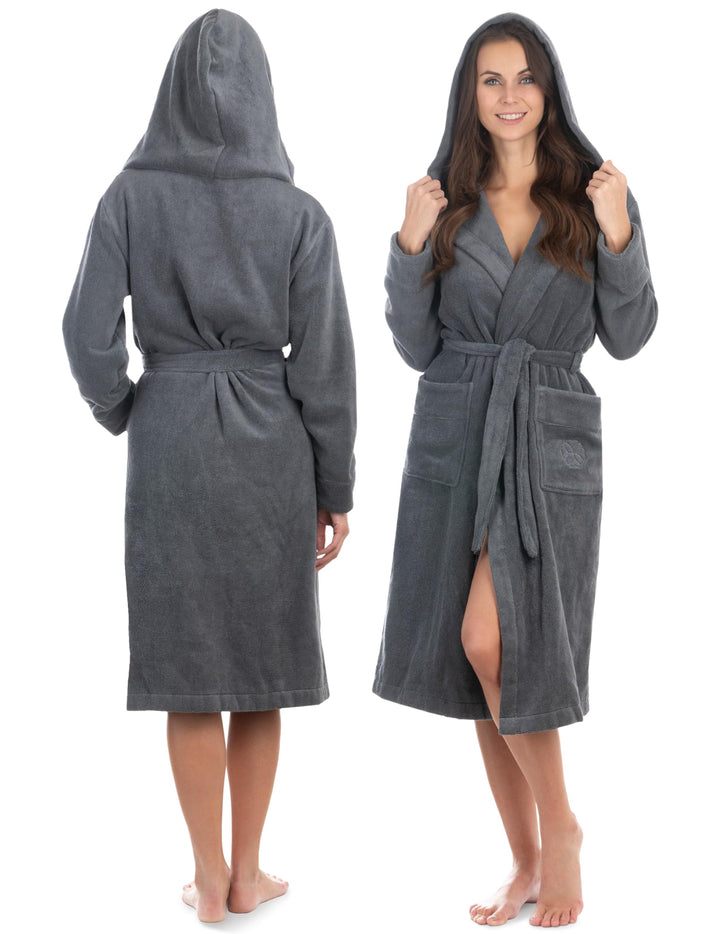 Liebenstein® Premium Bademantel Damen aus 100% samtweicher Baumwolle mit Kapuze – elegante Passform