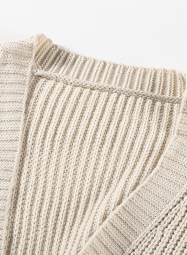 Maavoki Damen Lang Strickjacke Oversize Langarm Sweater Cardigan Casual Strickmantel Herbst Outerwea