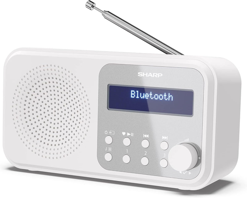 SHARP DR-P420 Portables Digitalradio (DAB/DAB+/FM mit RDS, USB, Bluetooth 5.0, 3,5mm Klinke Wecker-F