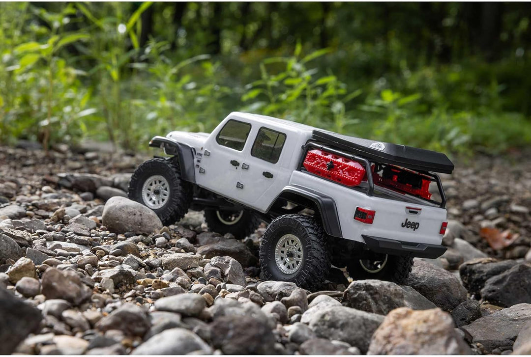 Axial 1/24 SCX24 Jeep JT Gladiator 4X4 RTR Brushed Rock Crawler (Battery & Charger Included), White