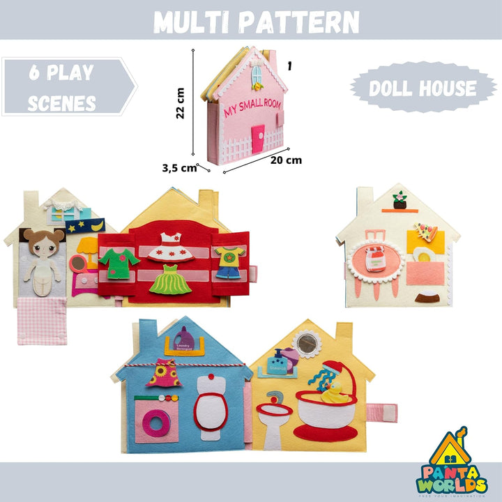 Meqbem® PANTAWORLDS® | Quiet Book | Pädagogisches Sensorisches Stoffbuch | Montessori Spielzeug ab 1