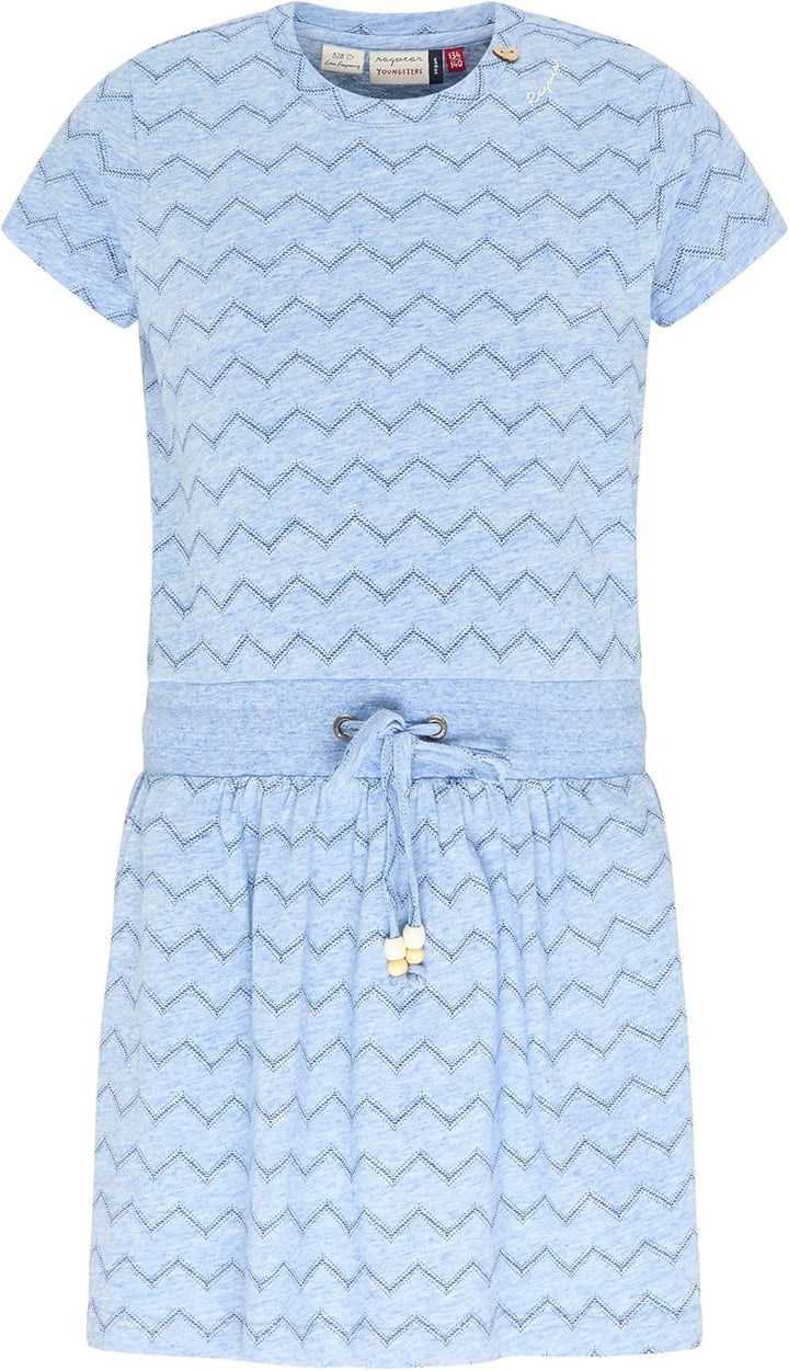 Ragwear MAGY Chevron Mädchen Kleid 128 Blau, 128 Blau